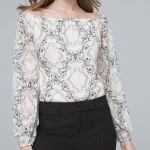 WHBM Jacquard Off The Shoulder Blouse